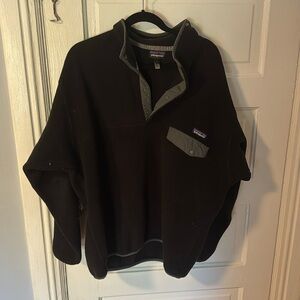 Men’s Patagonia Synchilla Snap T Fleece Pullover- Black Size L
